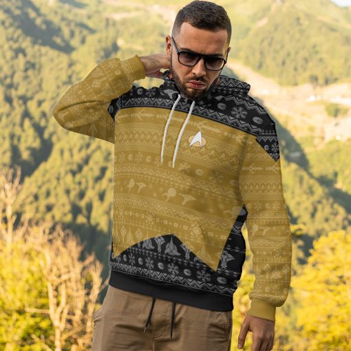 Gearhumans 3D S.T The Next Generation 1987 Yellow Ugly Christmas Custom Hoodie Tshirt Apparel - Image 18