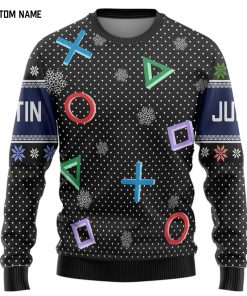 Gearhumans 3D PlayStation Symbols Custom Ugly Long Sleeve