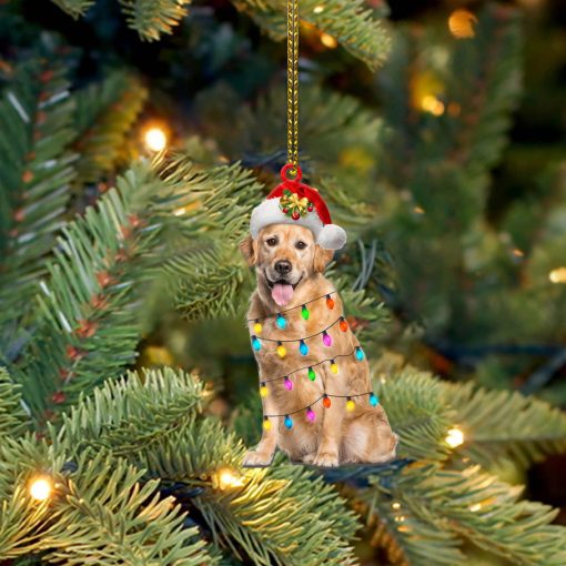 Gearhumans 3D Golden Retreiver Christmas Light Custom Ornament - Image 5