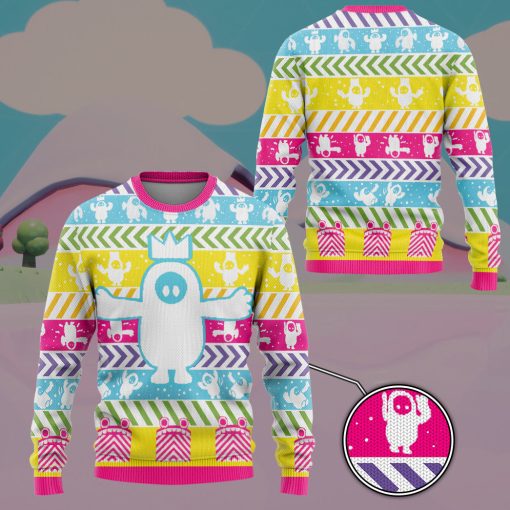 Gearhumans 3D Offical Fall Guys Christmas Custom Ugly Long sleeve - Image 5