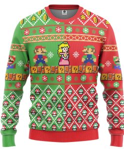 Gearhumans 3D Super Mario Bros Custom Ugly Sweater
