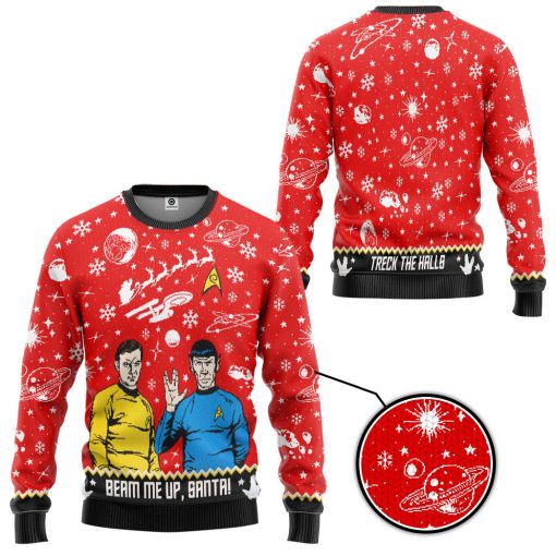 Gearhumans 3D S.T Beam Me Up Santa Custom Ugly Long Sleeve 3 Gearhumans 3D S.T Beam Me Up Santa Custom Ugly Long Sleeve - Image 2