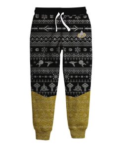 Gearhumans 3D S.T The Next Generation 1987 Yellow Ugly Christmas Custom Kid Sweatpants