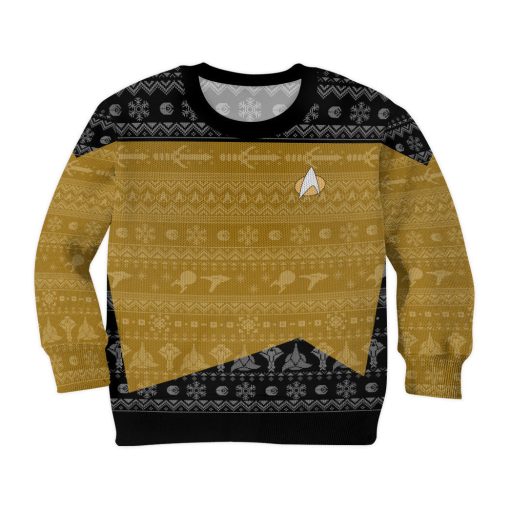 Gearhumans 3D S.T The Next Generation 1987 Yellow Ugly Christmas Custom Kid Ugly Long Sleeve 1 Gearhumans 3D S.T The Next Generation 1987 Yellow Ugly Christmas Custom Kid Ugly Long Sleeve