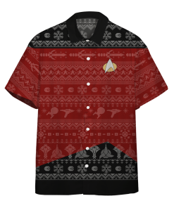 Gearhumans 3D S.T The Next Generation 1987 Red Ugly Christmas Custom Hawaii Shirt