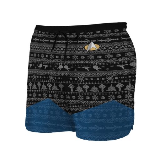 Gearhumans 3D S.T The Next Generation 1987 Blue Ugly Christmas Custom Men Shorts 3 Gearhumans 3D S.T The Next Generation 1987 Blue Ugly Christmas Custom Men Shorts - Image 3