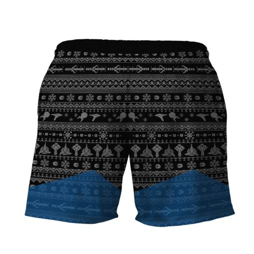 Gearhumans 3D S.T The Next Generation 1987 Blue Ugly Christmas Custom Men Shorts 2 Gearhumans 3D S.T The Next Generation 1987 Blue Ugly Christmas Custom Men Shorts - Image 2