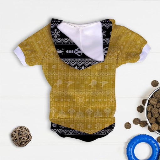 Gearhumans 3D S.T The Next Generation 1987 Yellow Ugly Christmas Custom Pet Hoodie - Image 6