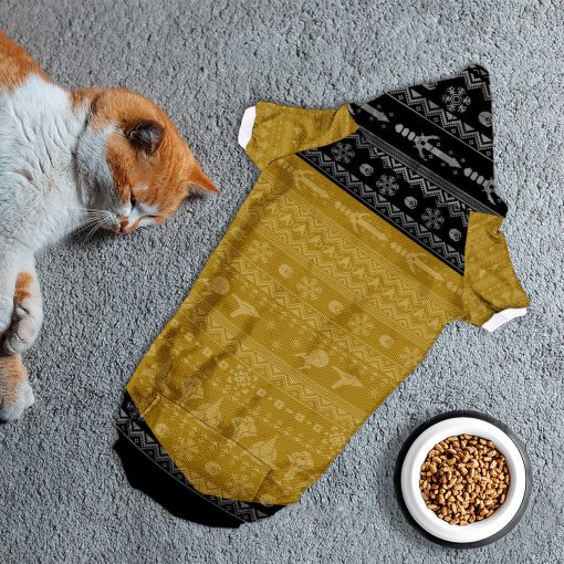 Gearhumans 3D S.T The Next Generation 1987 Yellow Ugly Christmas Custom Pet Hoodie - Image 7