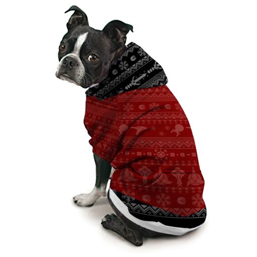 Gearhumans 3D S.T The Next Generation 1987 Red Ugly Christmas Custom Pet Hoodie - Image 2
