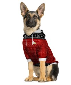 Gearhumans 3D S.T The Next Generation 1987 Red Ugly Christmas Custom Pet Hoodie