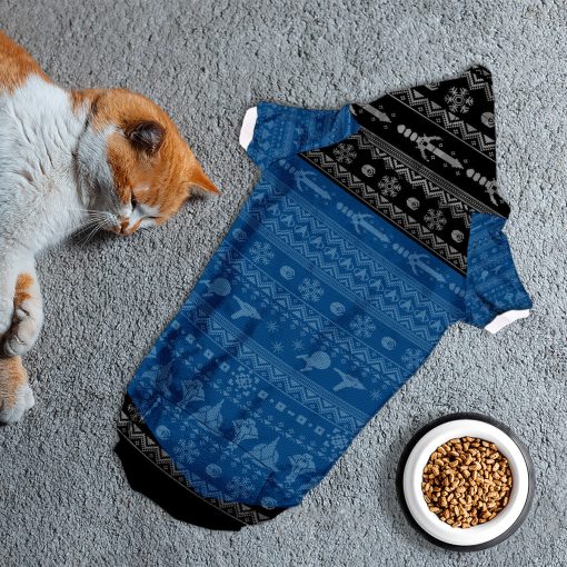 Gearhumans 3D S.T The Next Generation 1987 Blue Ugly Christmas Custom Pet Hoodie - Image 6
