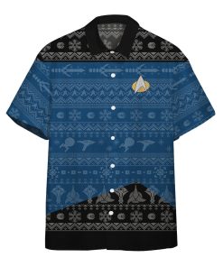 Gearhumans 3D S.T The Next Generation 1987 Blue Ugly Christmas Custom Hawaii Shirt