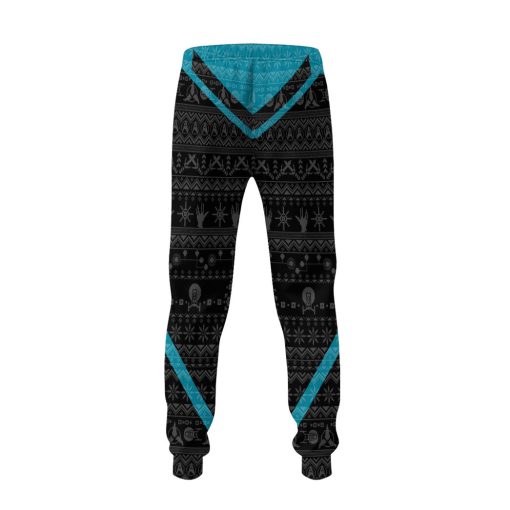 Gearhumans 3D S.T Picard 2020 Blue Ugly Christmas Custom Sweatpants - Image 2