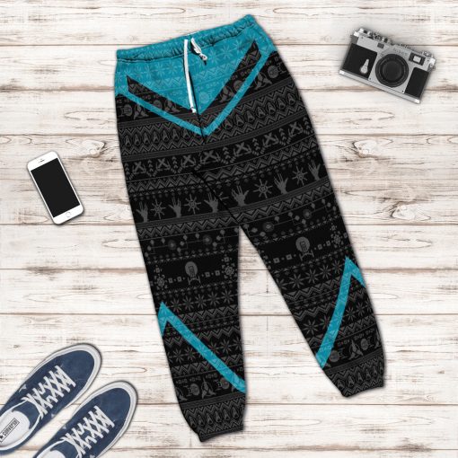 Gearhumans 3D S.T Picard 2020 Blue Ugly Christmas Custom Sweatpants - Image 4