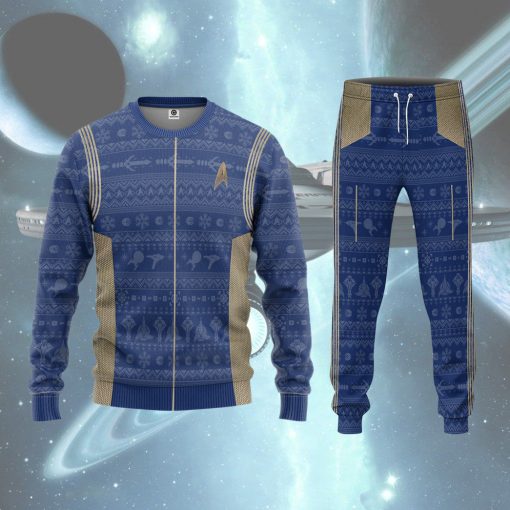 Gearhumans 3D S.T Discovery 2017 Present Ugly Christmas Custom Sweatpants - Image 5