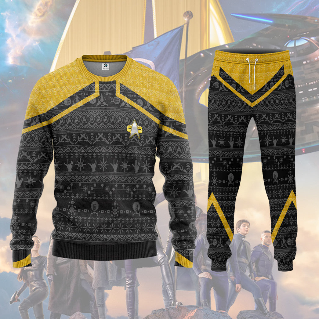 Gearhumans 3D S.T Picard 2020 Yellow Ugly Christmas Custom Ugly Long Sleeve 8 Gearhumans 3D S.T Picard 2020 Yellow Ugly Christmas Custom Ugly Long Sleeve - Image 7