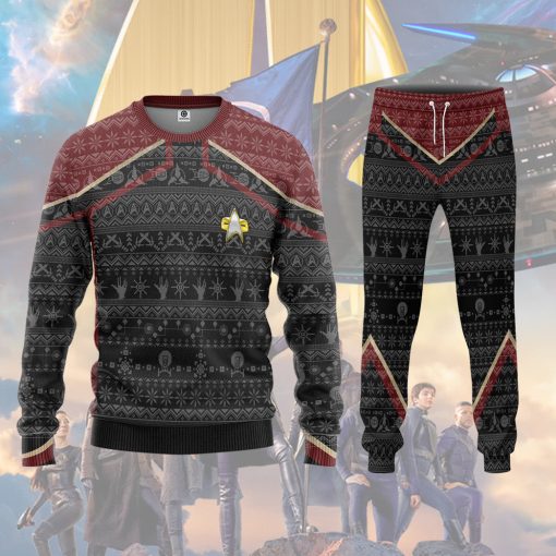 Gearhumans 3D S.T Picard 2020 Red Ugly Christmas Custom Ugly Long sleeve - Image 8