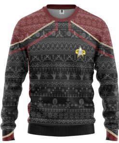 Gearhumans 3D S.T Picard 2020 Red Ugly Christmas Custom Ugly Long sleeve