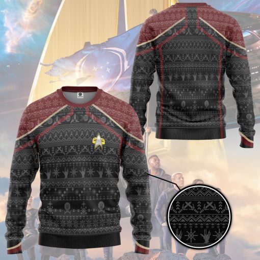 Gearhumans 3D S.T Picard 2020 Red Ugly Christmas Custom Ugly Long sleeve - Image 5