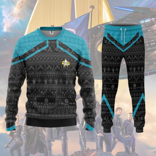 Gearhumans 3D S.T Picard 2020 Blue Ugly Christmas Custom Ugly Long Sleeve 9 Gearhumans 3D S.T Picard 2020 Blue Ugly Christmas Custom Ugly Long Sleeve - Image 8