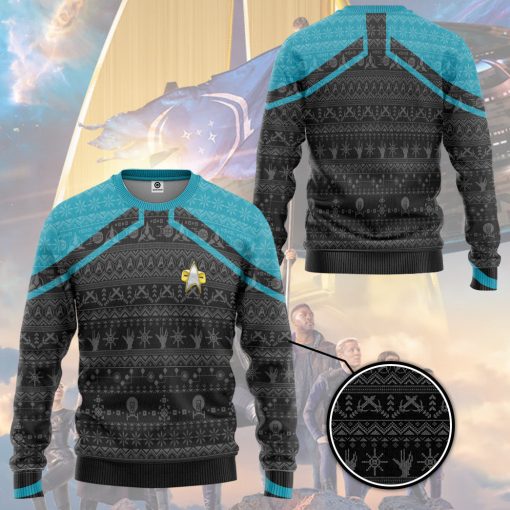 Gearhumans 3D S.T Picard 2020 Blue Ugly Christmas Custom Ugly Long Sleeve 6 Gearhumans 3D S.T Picard 2020 Blue Ugly Christmas Custom Ugly Long Sleeve - Image 5