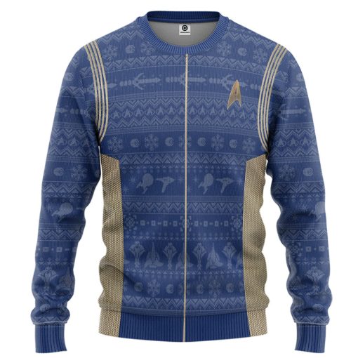 Gearhumans 3D S.T Discovery 2017 Present Ugly Christmas Custom Ugly Long Sleeve