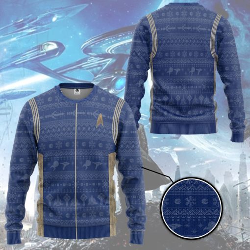 Gearhumans 3D S.T Discovery 2017 Present Ugly Christmas Custom Ugly Long Sleeve - Image 5