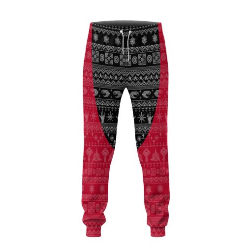 Gearhumans 3D S.T The Original Series 1966 1969 Red Ugly Christmas Custom Sweatpants