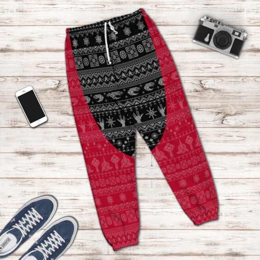 Gearhumans 3D S.T The Original Series 1966 1969 Red Ugly Christmas Custom Sweatpants - Image 4