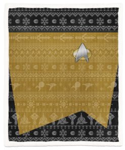 Gearhumans 3D S.T The Next Generation 1987 Yellow Ugly Christmas Custom Blanket