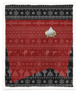 Gearhumans 3D S.T The Next Generation 1987 Red Ugly Christmas Custom Blanket