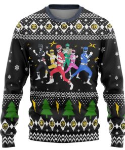 Gearhumans 3D Mighty Morphin Power Rangers Christmas Custom Ugly Sweater