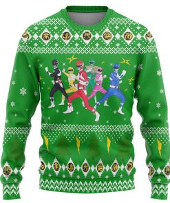 Gearhumans 3D Mighty Morphin Power Rangers Christmas Custom Ugly Long sleeve