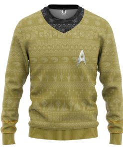 Gearhumans 3D S.T The Original Series 1966 1969 Yellow Ugly Christmas Custom Ugly Long sleeve