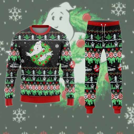 Gearhumans 3D Ghostbuster Christmas Edition Custom Ugly Long sleeve - Image 7
