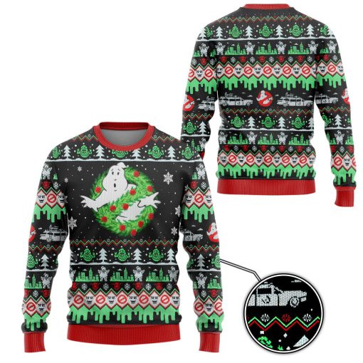 Gearhumans 3D Ghostbuster Christmas Edition Custom Ugly Long sleeve - Image 3