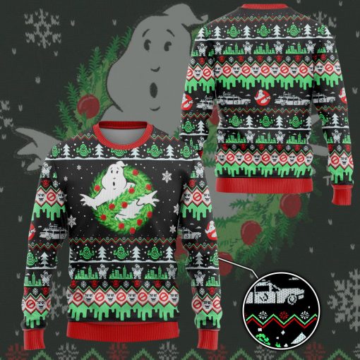 Gearhumans 3D Ghostbuster Christmas Edition Custom Ugly Long sleeve - Image 5