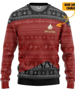 Gearhumans 3D S.T The Next Generation 1987 Red Ugly Christmas Custom Name Ugly Long sleeve