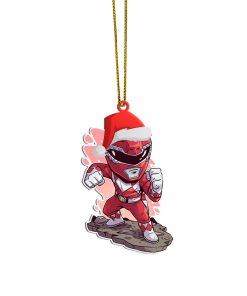 Gearhumans 3D Chibi Mighty Morphin Red Power Ranger Custom Christmas Ornament