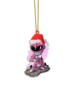 Gearhumans 3D Chibi Mighty Morphin Pink Power Ranger Custom Christmas Ornament