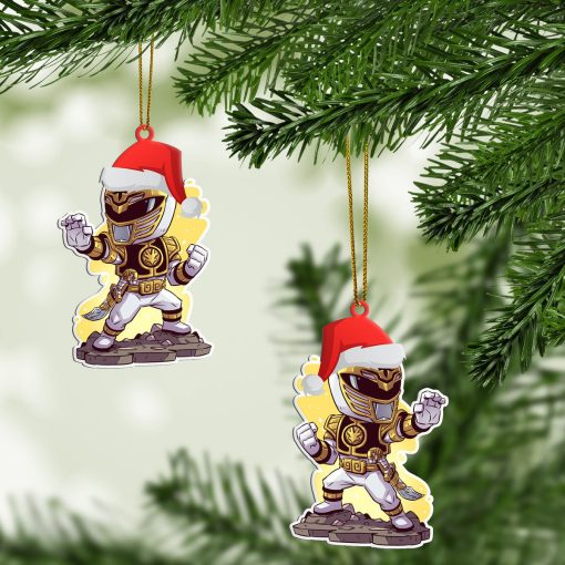 Gearhumans 3D Chibi Mighty Morphin White Power Ranger Custom Christmas Ornament - Image 5