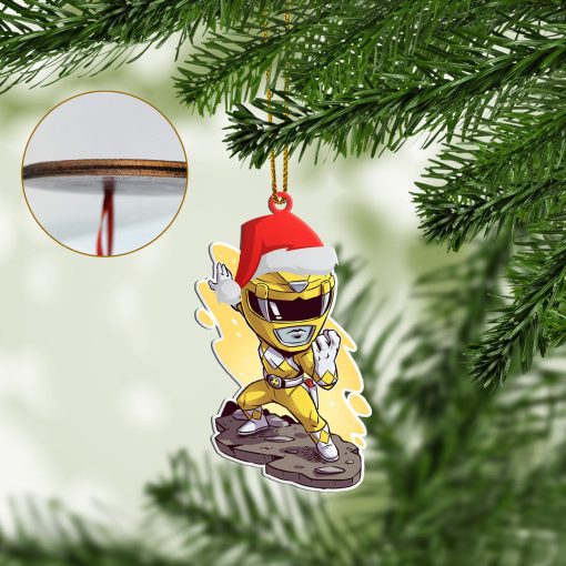 Gearhumans 3D Chibi Mighty Morphin Yellow Power Ranger Custom Christmas Ornament 5 Gearhumans 3D Chibi Mighty Morphin Yellow Power Ranger Custom Christmas Ornament - Image 5