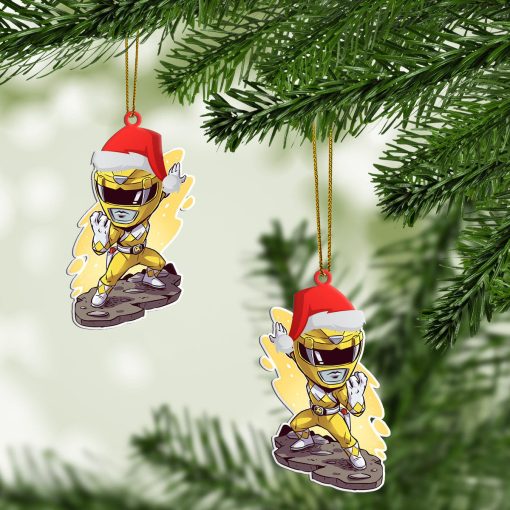 Gearhumans 3D Chibi Mighty Morphin Yellow Power Ranger Custom Christmas Ornament 2 Gearhumans 3D Chibi Mighty Morphin Yellow Power Ranger Custom Christmas Ornament - Image 2