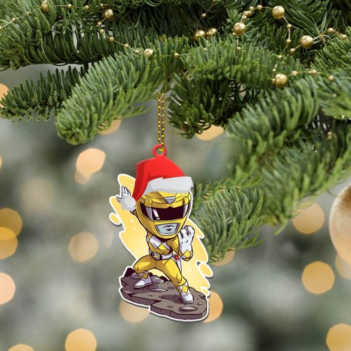 Gearhumans 3D Chibi Mighty Morphin Yellow Power Ranger Custom Christmas Ornament 3 Gearhumans 3D Chibi Mighty Morphin Yellow Power Ranger Custom Christmas Ornament - Image 3