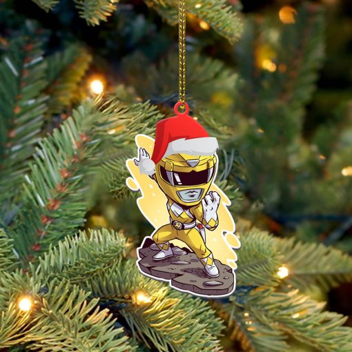 Gearhumans 3D Chibi Mighty Morphin Yellow Power Ranger Custom Christmas Ornament 4 Gearhumans 3D Chibi Mighty Morphin Yellow Power Ranger Custom Christmas Ornament - Image 4