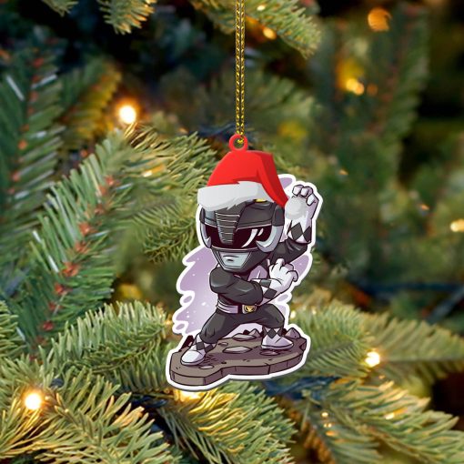 Gearhumans 3D Chibi Mighty Morphin Black Power Ranger Custom Christmas Ornament