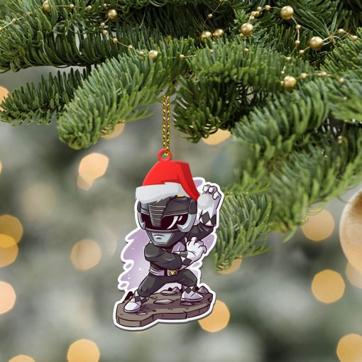 Gearhumans 3D Chibi Mighty Morphin Black Power Ranger Custom Christmas Ornament