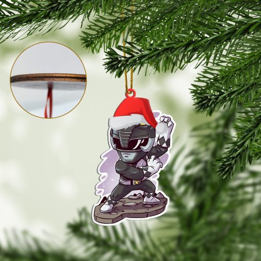 Gearhumans 3D Chibi Mighty Morphin Black Power Ranger Custom Christmas Ornament
