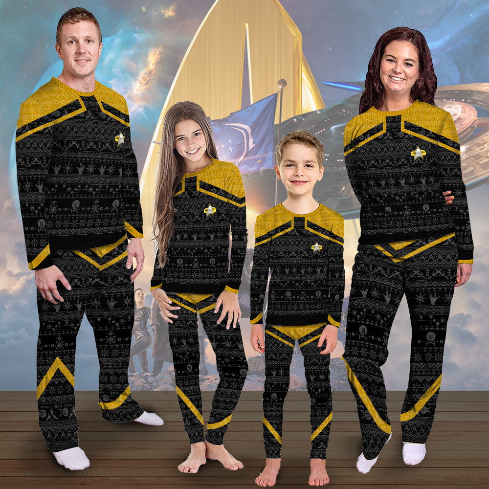 Gearhumans 3D S.T Picard 2020 Yellow Ugly Christmas Custom Pajamas Set 6 Gearhumans 3D S.T Picard 2020 Yellow Ugly Christmas Custom Pajamas Set - Image 6